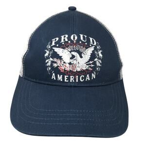Proud American Trucker Hat Blue One Size Adjustable Mesh Back 6 Panel Shyanne